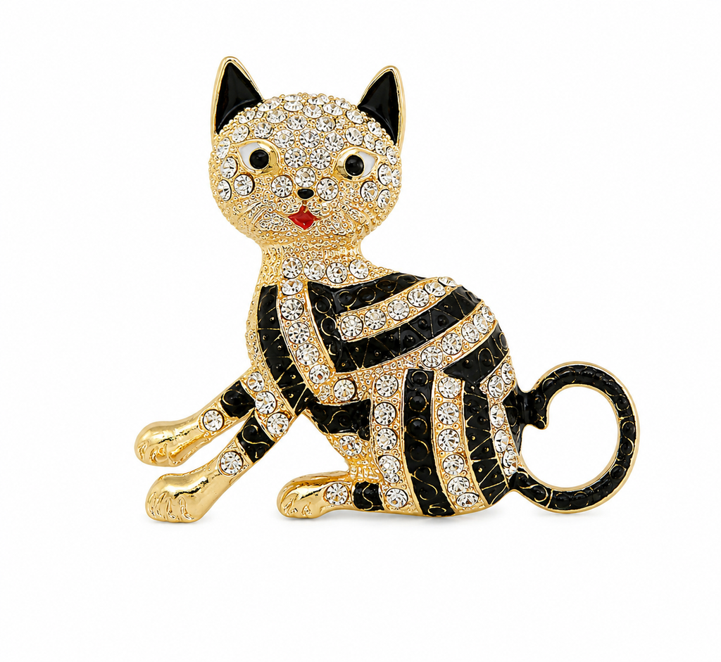 Midnight Kitty Brooch