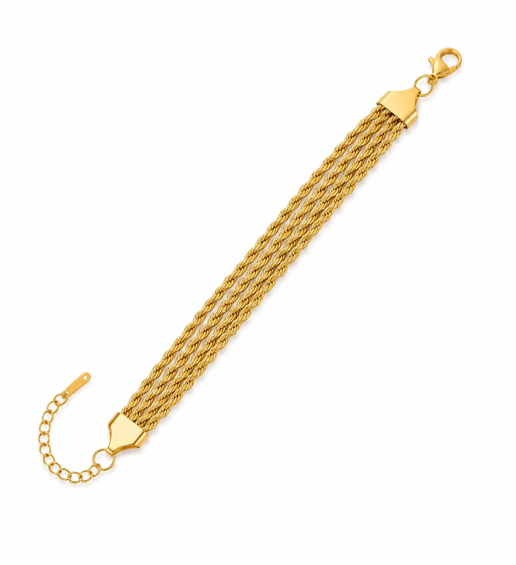 Golden Harmony Multi-Strand Bracelet