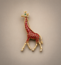 Ruby Giraffe Brooch