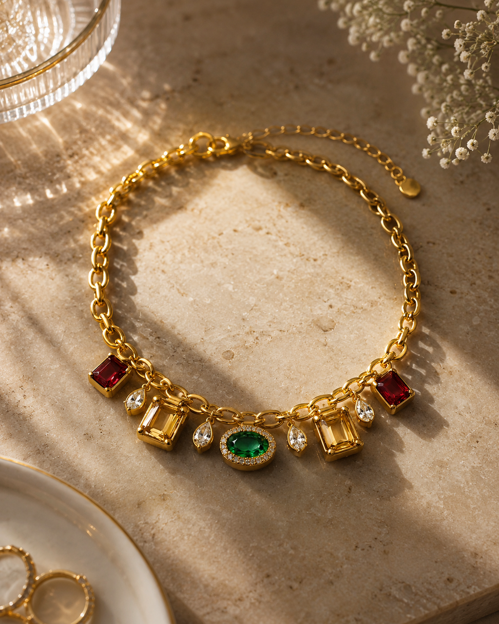 Imperial Gem Charm Necklace