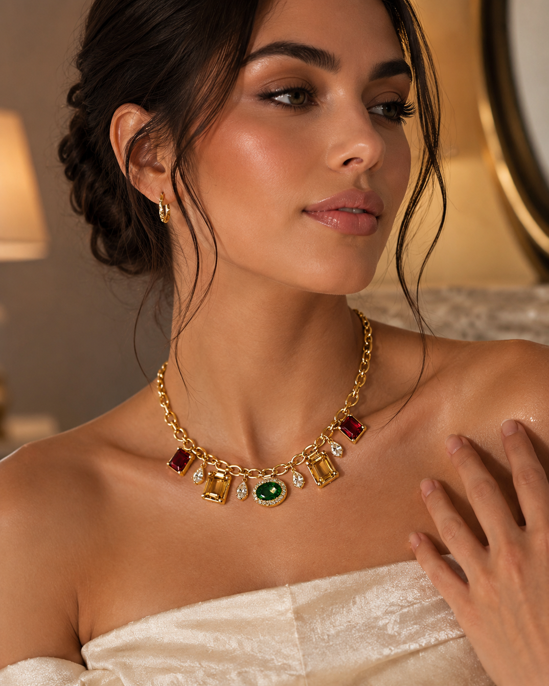 Imperial Gem Charm Necklace